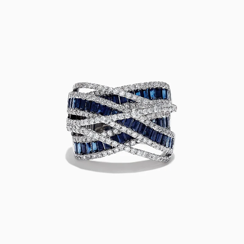 Limited Edition 14K White Gold Sapphire and Diamond Ring, 3.95 TCW