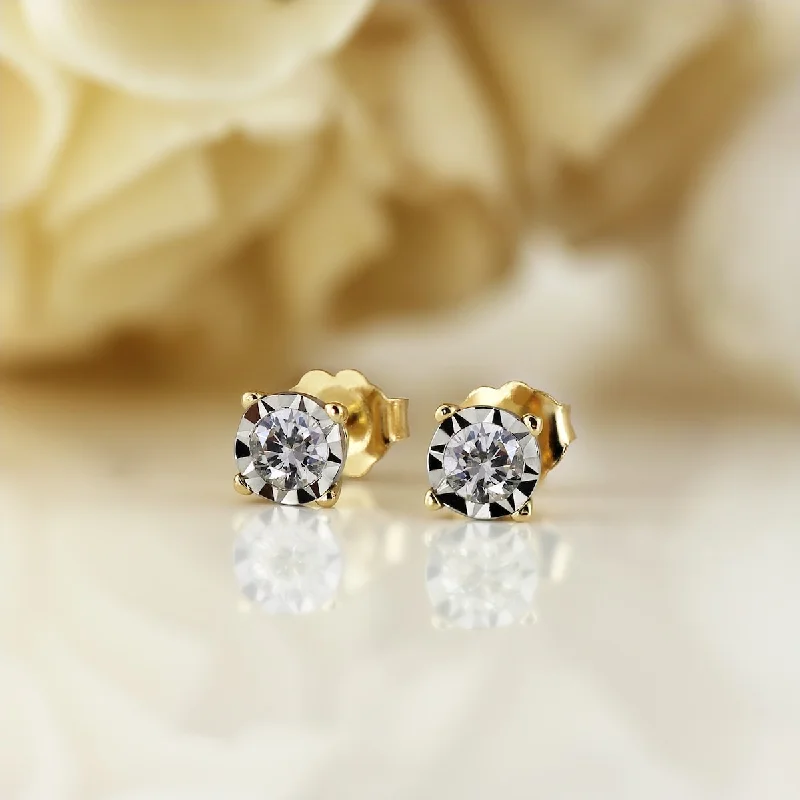 Auriya 14k Gold 1/6ctw Round Diamond Stud Earrings (G-H, SI1-SI2)