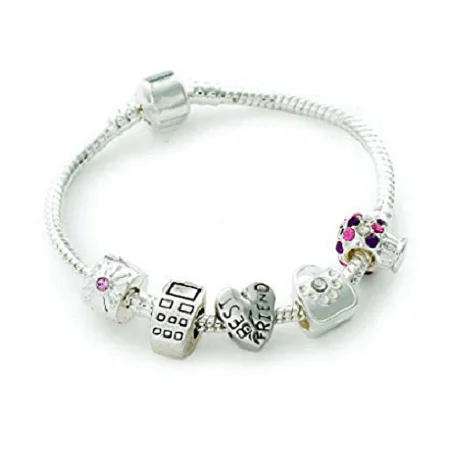 Teenager's/Tween's 'Best Friends Forever' Silver Plated Charm Bead Bracelet