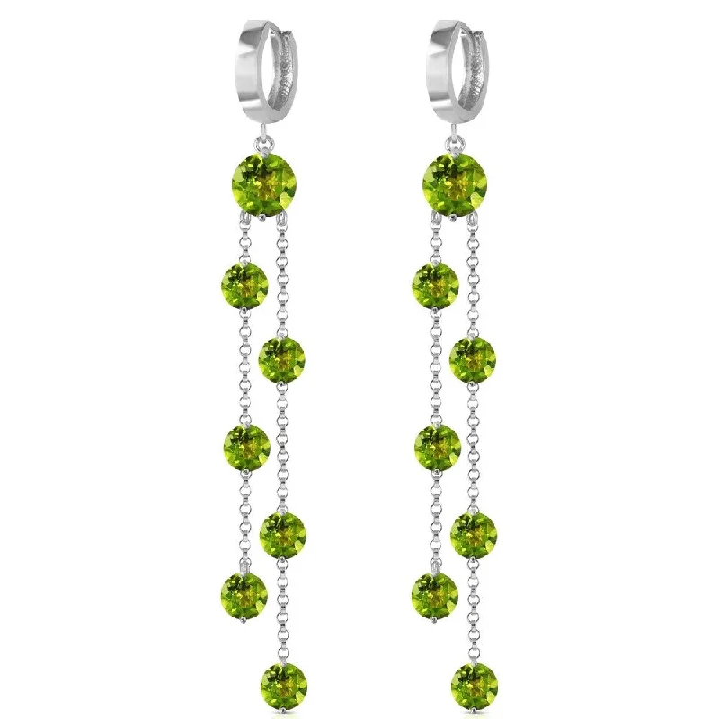 9.02 Carat 14K Solid White Gold Chandelier Earrings Peridot