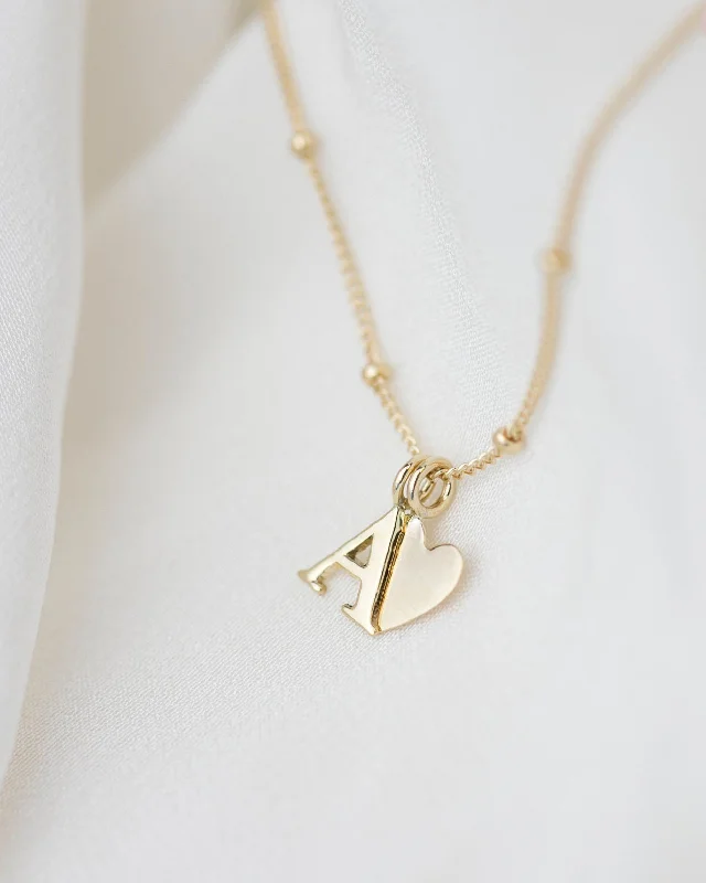 14k Satellite Letter Necklace