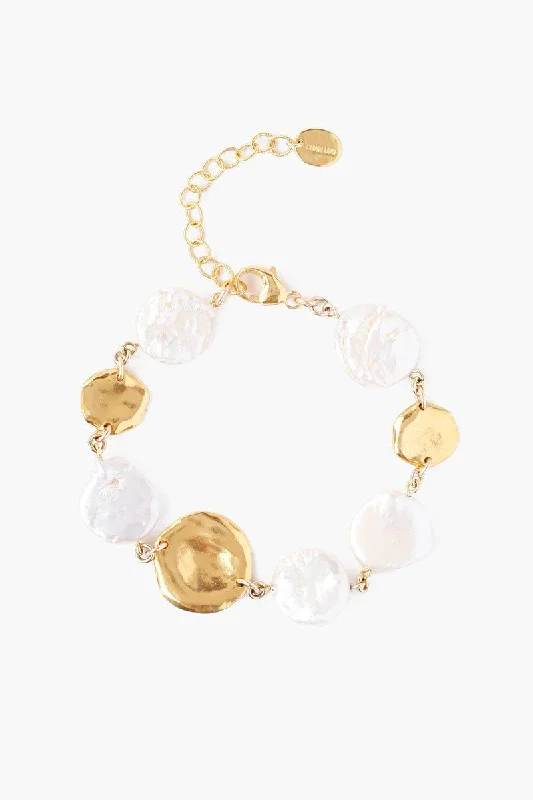 White Keshi Pearl Bracelet