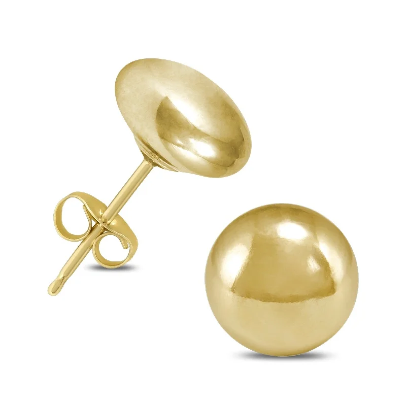 Marquee Jewels 14K Yellow Gold 7mm Button Ball Stud Earrings