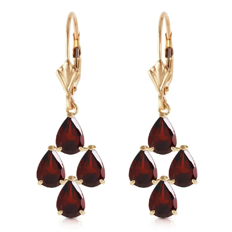 4.5 CTW 14K Solid Gold First Love Garnet Earrings