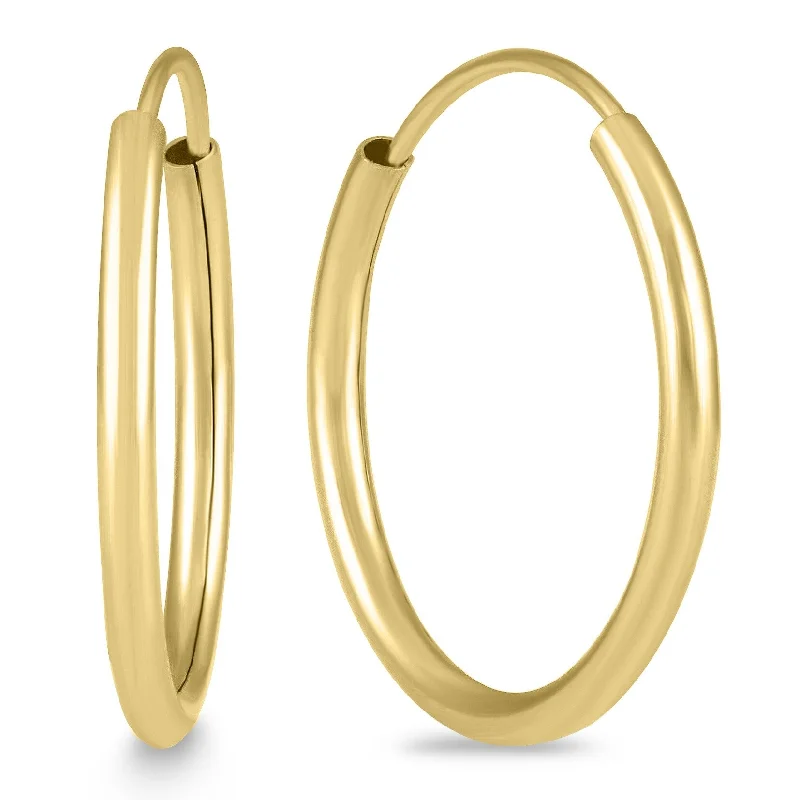 Marquee Jewels17mm Endless 14K Yellow Gold Filled Small Hoop Earrings