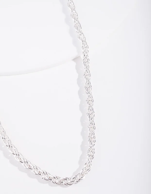 Silver Plated Thick Chain Necklace