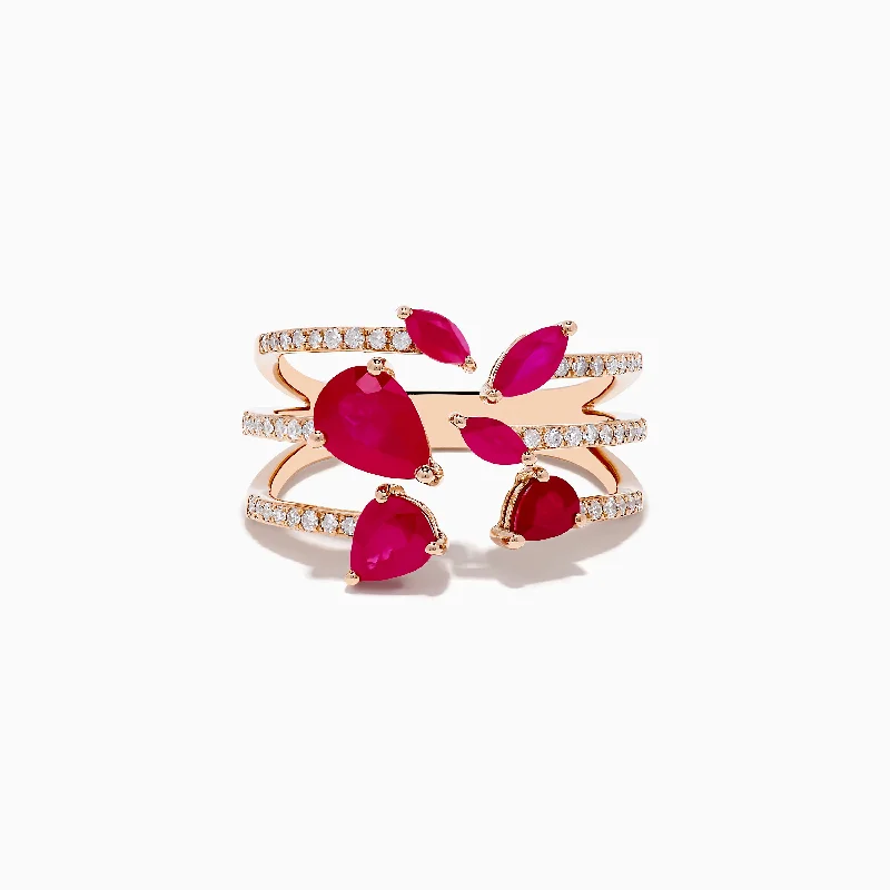 Ruby Royale 14K Rose Gold Ruby and Diamond Ring