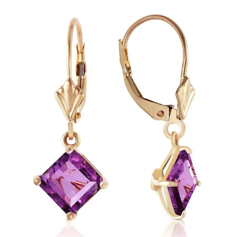 3.2 Carat 14K Solid Gold Excellence Amethyst Earrings