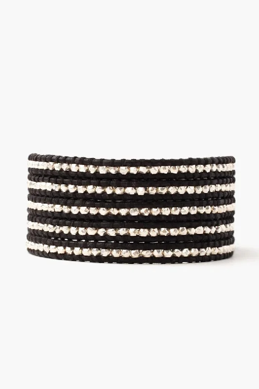 Sterling Silver Wrap Bracelet Black