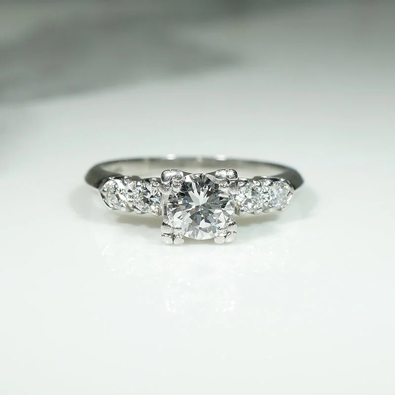 Elevated Diamond & Platinum 1940s Engagement Ring