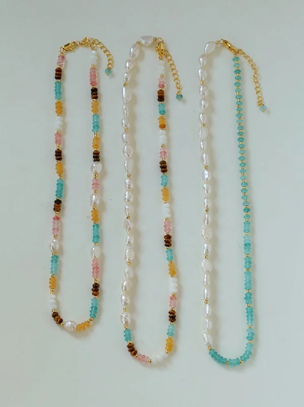 Colorful Natural Stone Stacked Beads Necklace