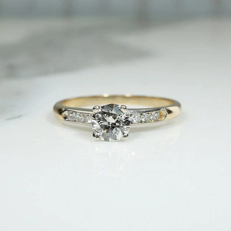 Graceful Mid Century Diamond Engagement Ring