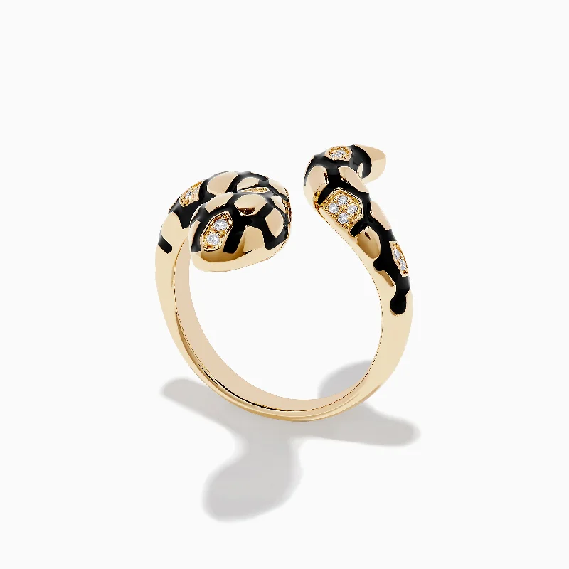 Safari 14K Yellow Gold Diamond and Enamel Ring