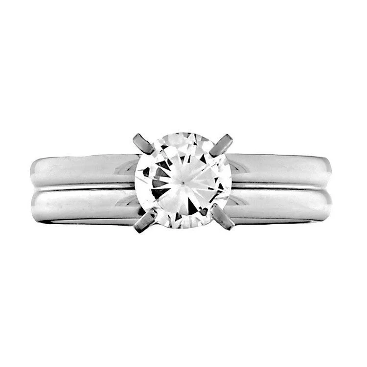 Maria: 0.75ct Traditional Russian IOF CZ Solitaire Engagement Ring