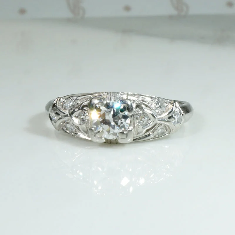 Refined Granat Bros. Diamond & Platinum Engagement Ring