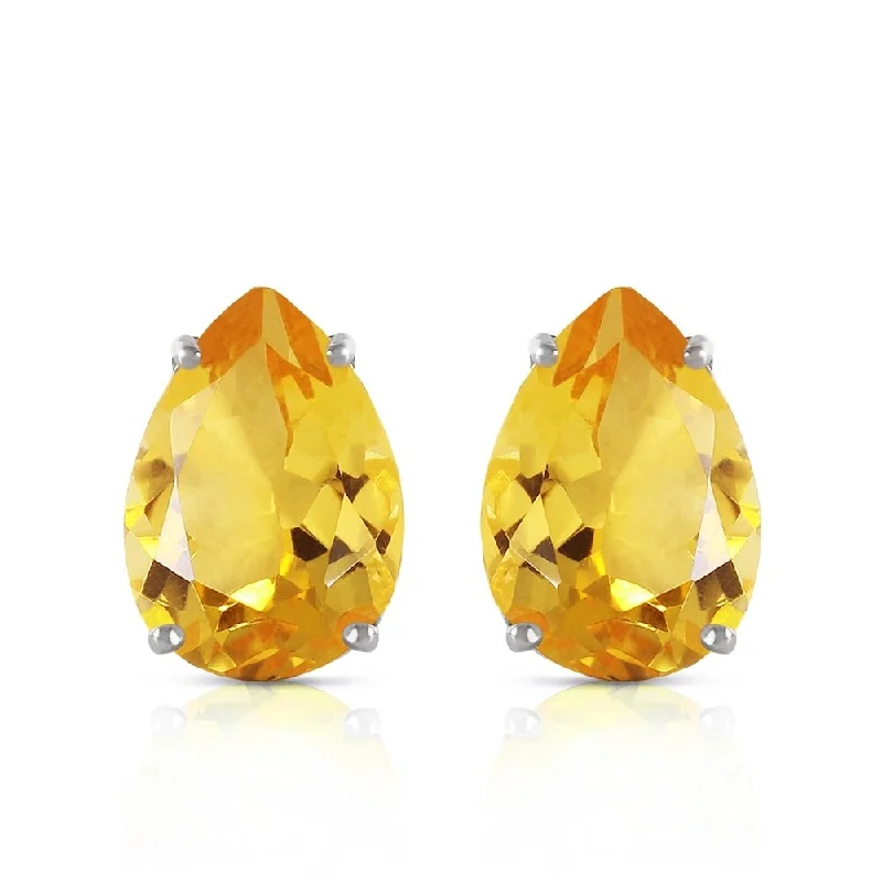 10 Carat 14K Solid White Gold No Commas Citrine Earrings