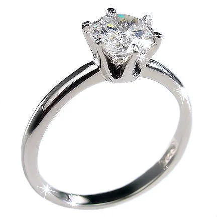 Marissa: Classic 1.25ct Ice on Fire CZ Solitaire Engagement Band Ring