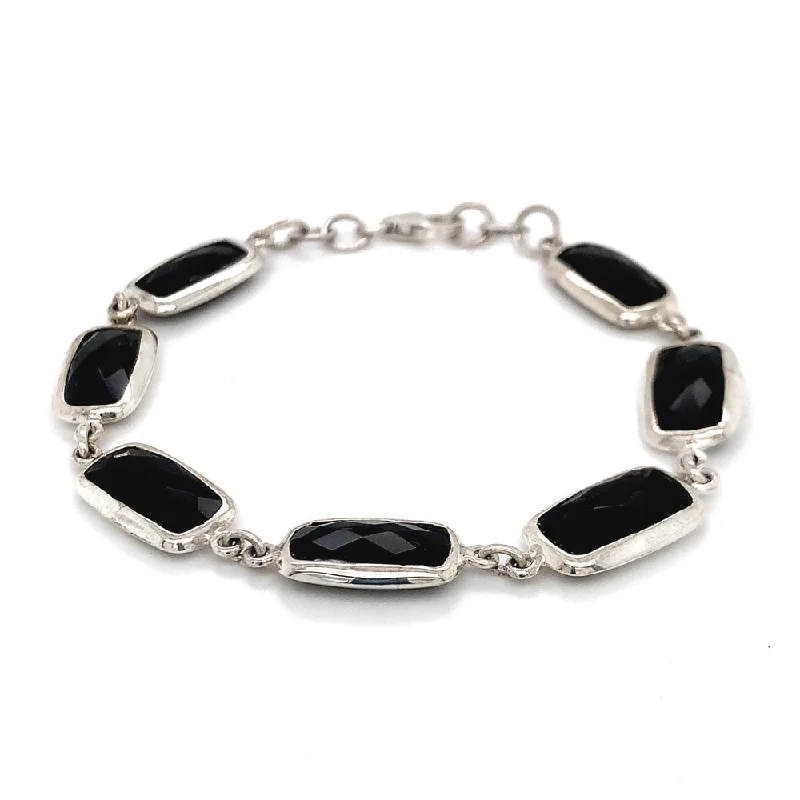 Sterling Silver and Onyx Bracelet - "Layla"