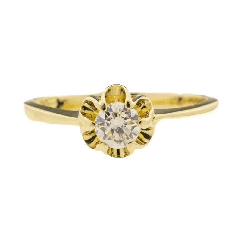 0.27ctw Round Brilliant Solitaire Diamond Engagement Ring in 14K Yellow Gold Size 6