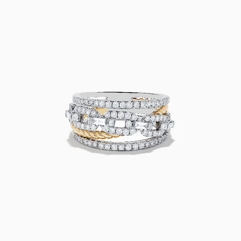 Duo 14K White and Yellow Gold Diamond Ring