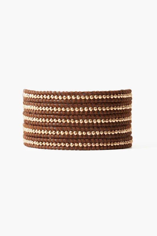 Gold Hematine Wrap Bracelet Brown