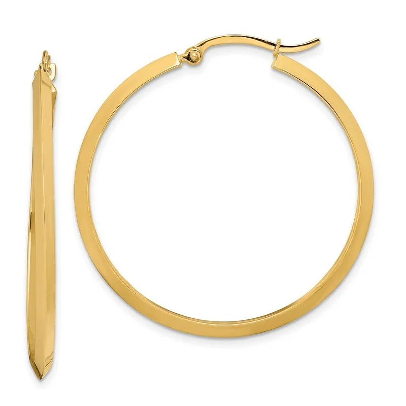 Curata 10k Yellow Gold Polished Hoop Earrings - 39.25x37.75mm