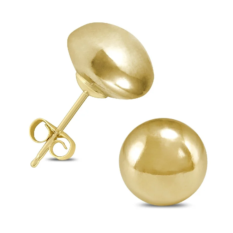 Marquee Jewels 14K Yellow Gold 8mm Button Ball Stud Earrings