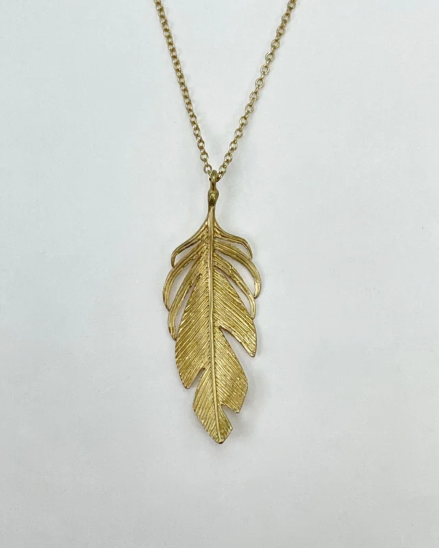 Annette Ferdinanden 10K Gold Feather Pendant