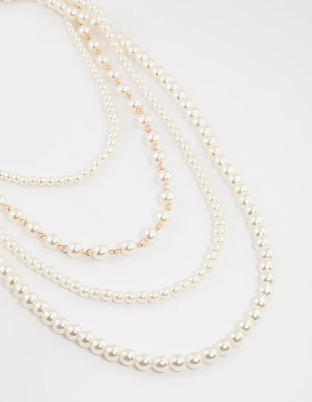 Gold Layered Mixed Pearl Necklace