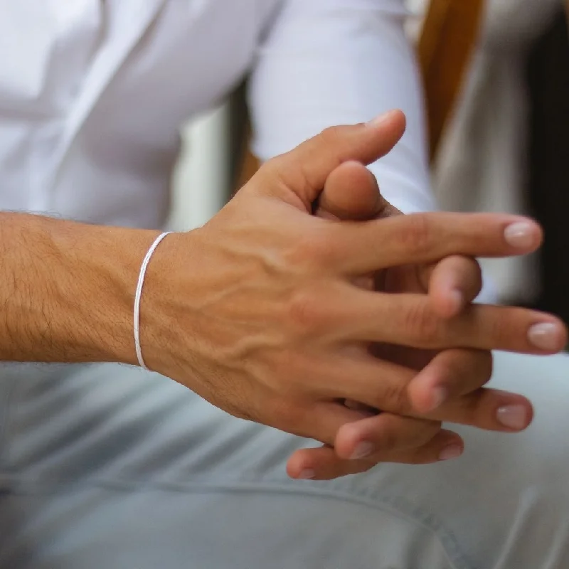 White Cord Bracelet for Men