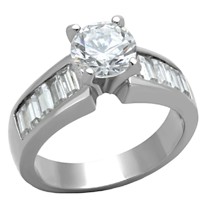 Priscella: 3.25ct Russian IOF CZ Solitaire & accents Engagement Ring