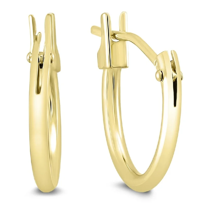 Marquee Jewels 12MM Huggie Hoop Earrings in 14K Yellow Gold