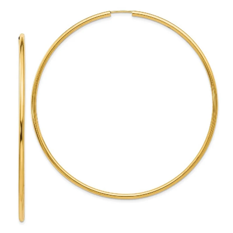 Curata 10k Yellow Gold 69.8x69.8mm Endless Hoop Earrings