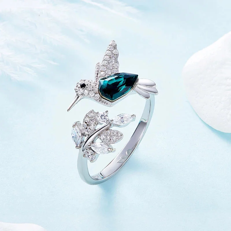 Beautiful Bird Adjustable Ring In Sterling Silver