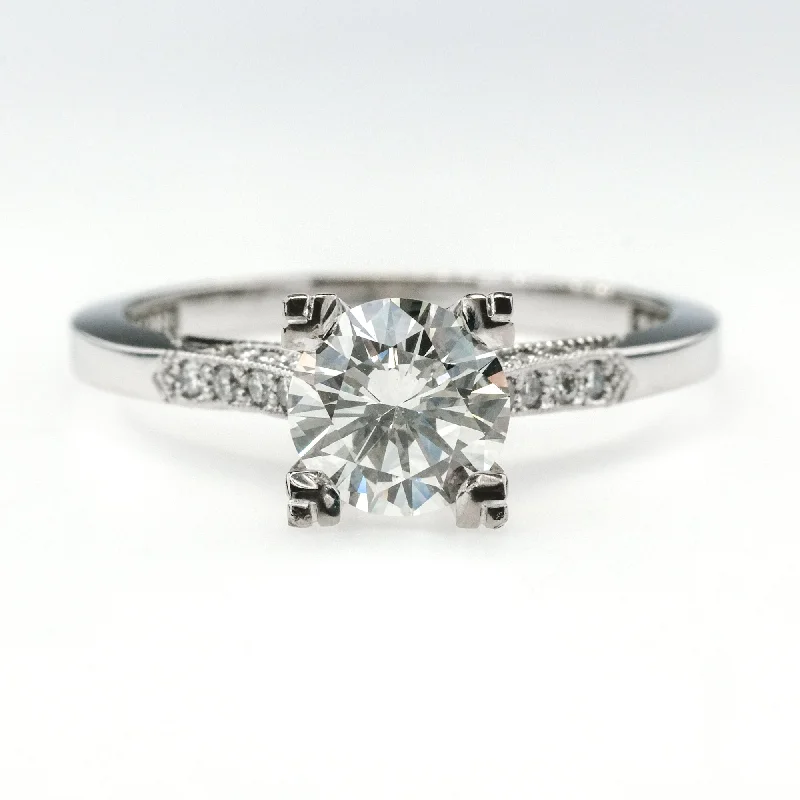 GIA 0.78ct VVS1/K Round Diamond Tacori Engagement Ring in 18K White Gold