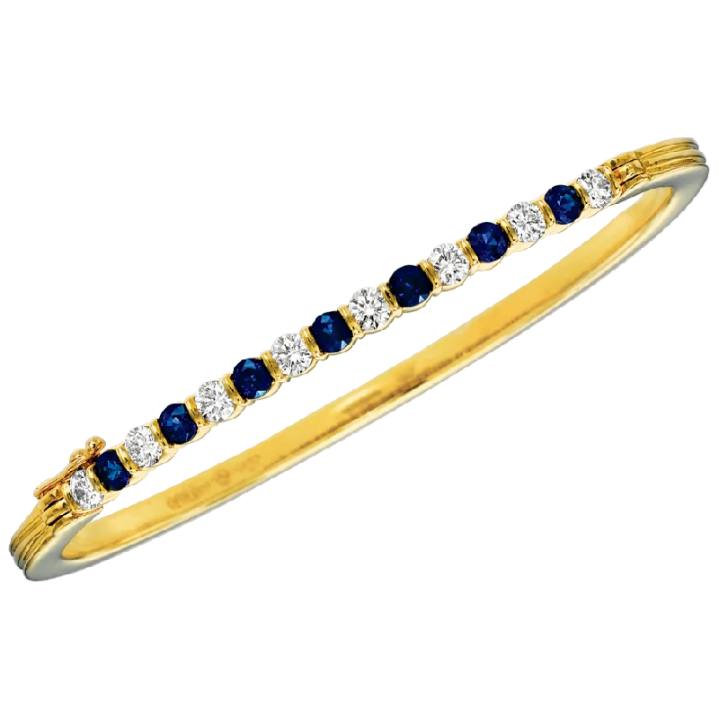 Diamond and Sapphire Gemlok Bangle