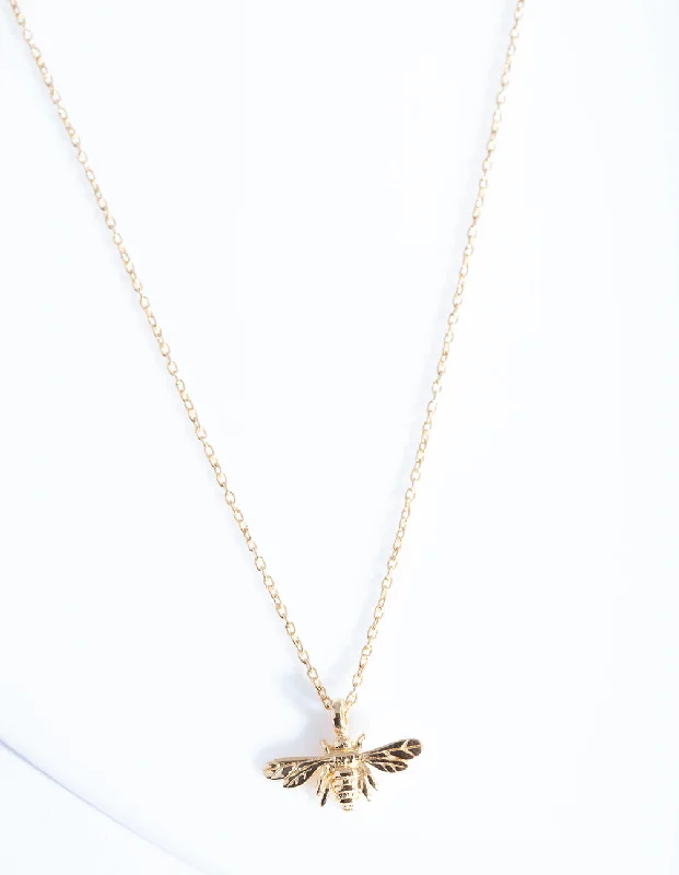 Gold Plated Sterling Silver Bee Necklace