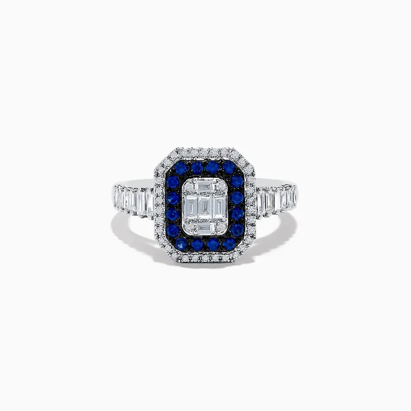 Royale Bleu 14K White Gold Blue Sapphire and Diamond Ring