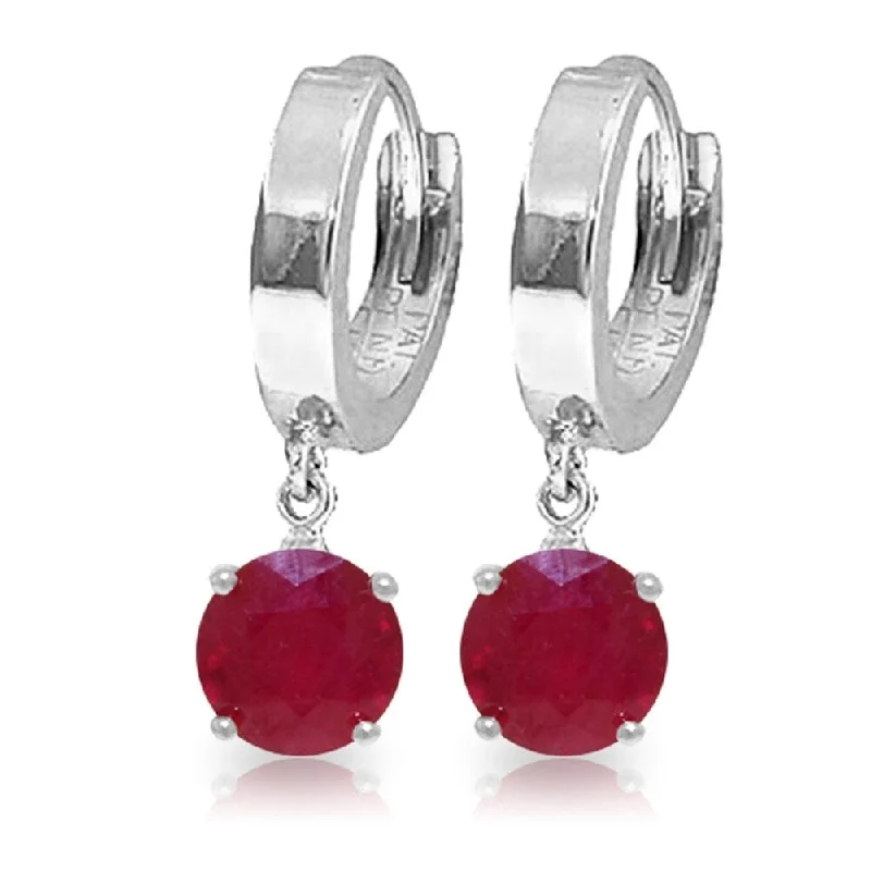 2.5 CTW 14K Solid White Gold Love In Progress Ruby Earrings