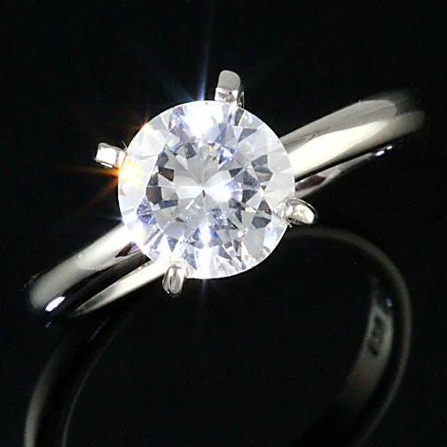 Cassandra: 2.0ct Russian Ice CZ Solitaire Bridal Engagement Band Ring