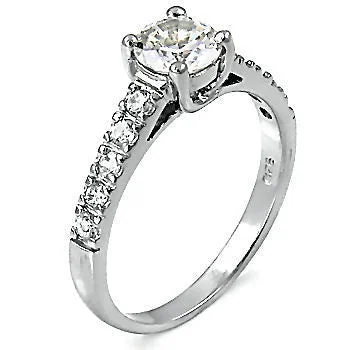 Jasmine: 1.6ct Russian Ice on Fire CZ Bridal Engagement Band Ring