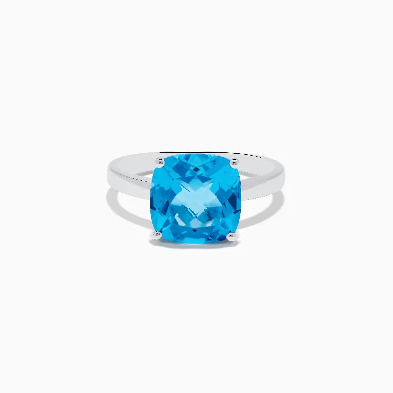 Ocean Bleu 14K White Gold Blue Topaz Ring