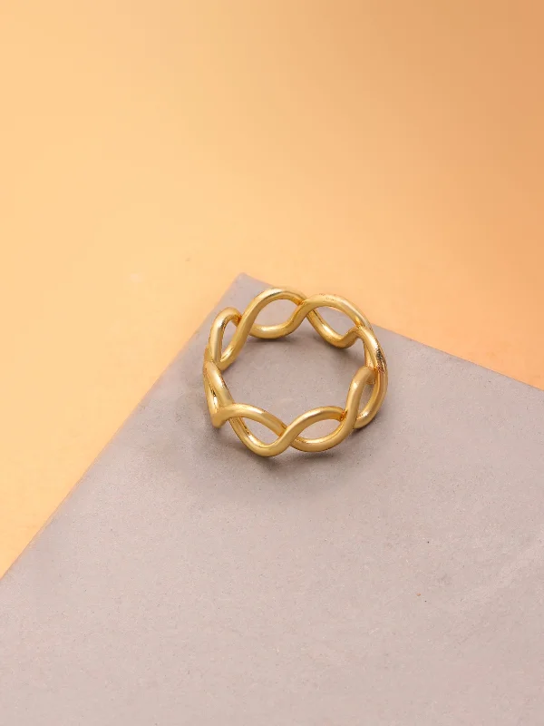 Pebble Adjustable Brass Statement Ring