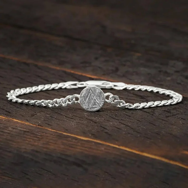 Authentic Gibeon Meteorite Chain Bracelet