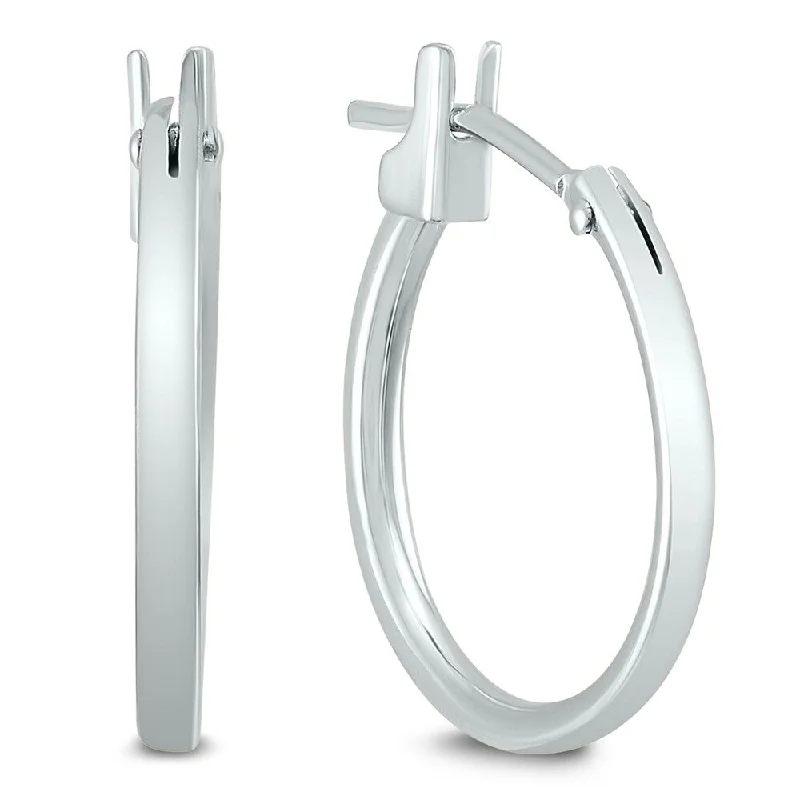 Marquee Jewels 14MM Hoop Earrings in 14K White Gold