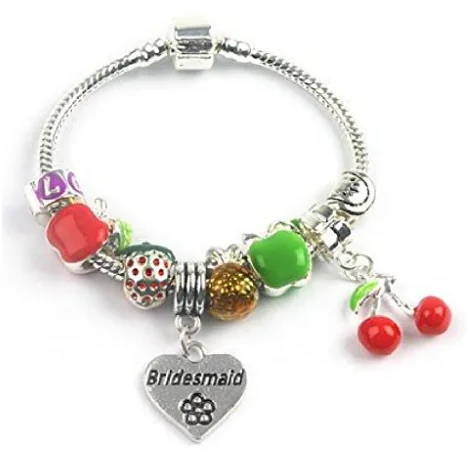 Children's Bridesmaid 'Tutti Frutti' Silver Plated Charm Bead Bracelet