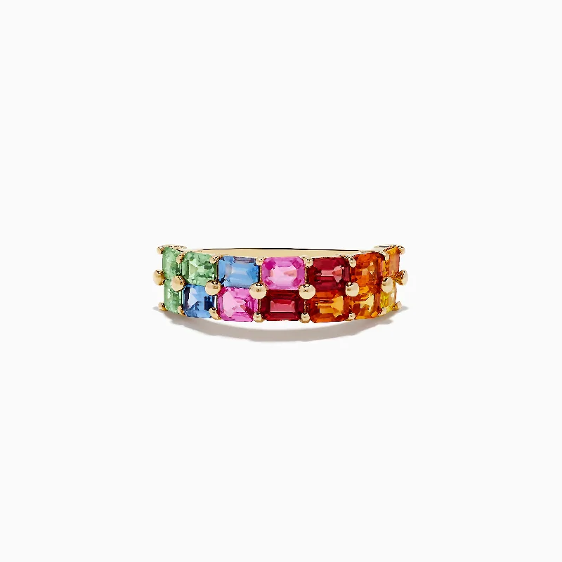 Watercolors 14K Yellow Gold Multi Sapphire Ring