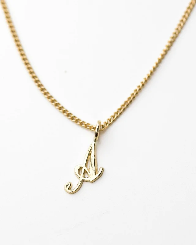 14k Cursive Letter Necklace