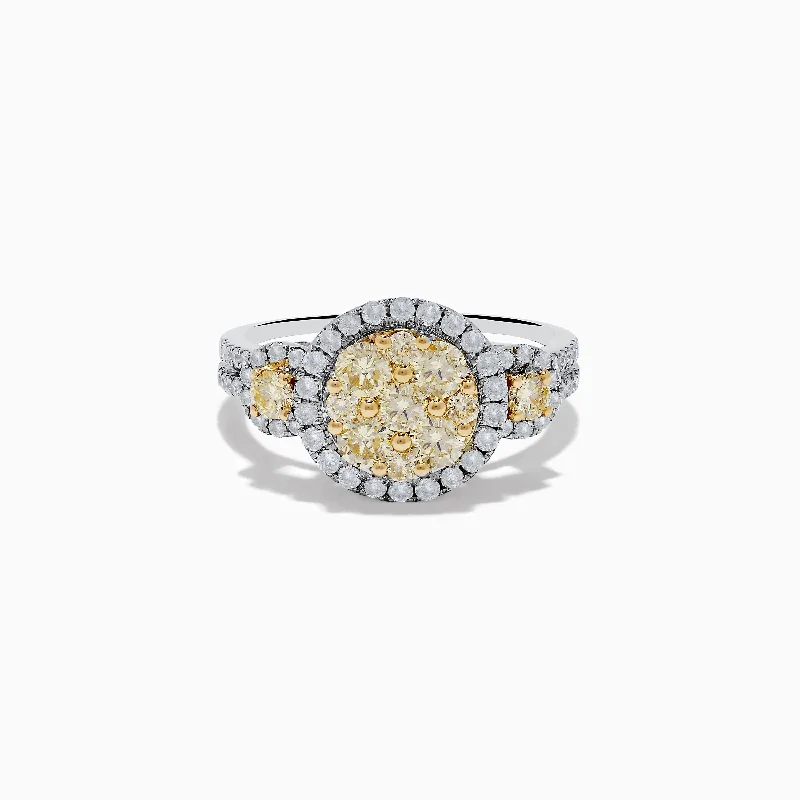 Canare 14K Two Tone White and Yellow Diamond Ring