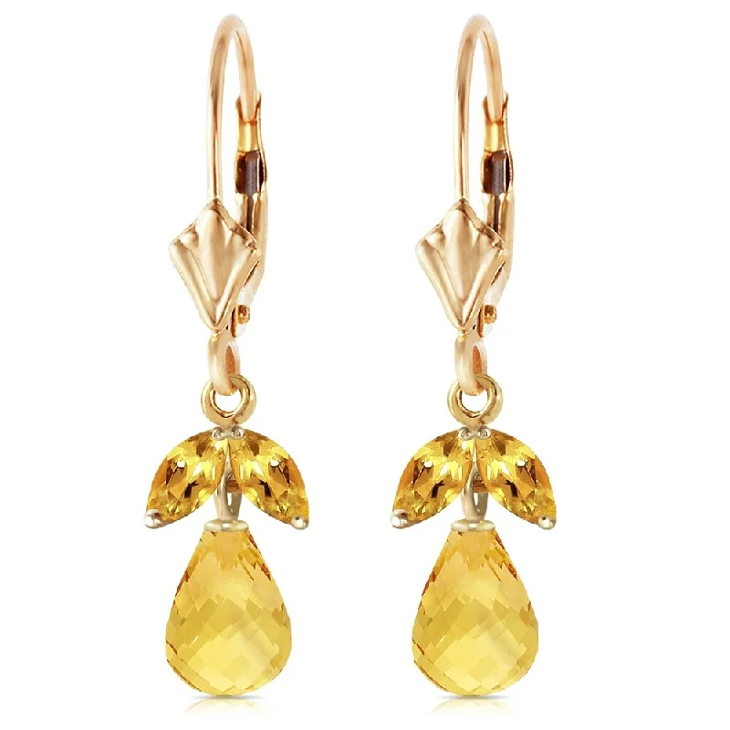 3.4 CTW 14K Solid Gold Alabama Citrine Earrings